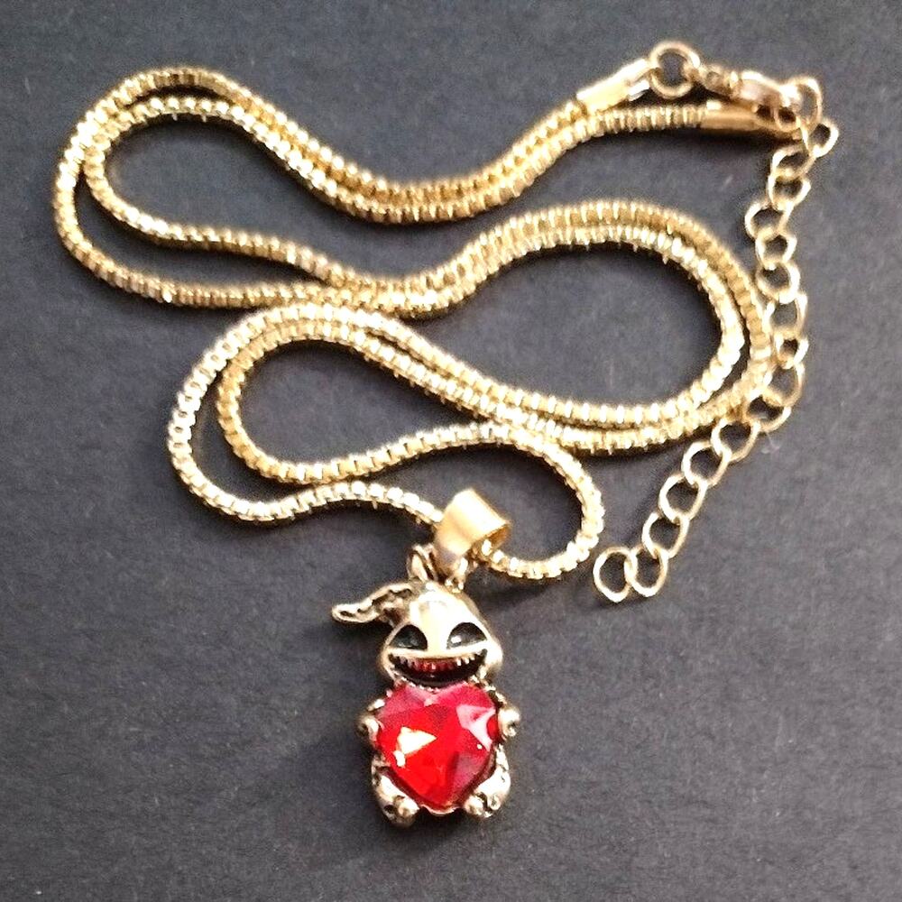 Oogie Boogie Necklace Nightmare B4 Christmas Halloween Red Heart Jewelry Cosplay